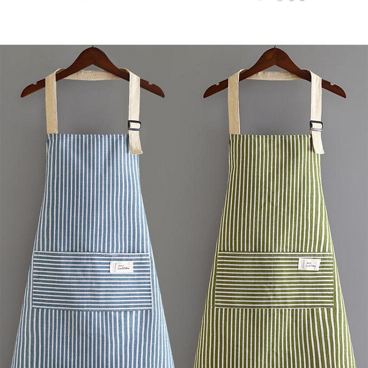 Fashionable Cotton and Linen Breathable Apron – Adjustable Straps with Front Pocket