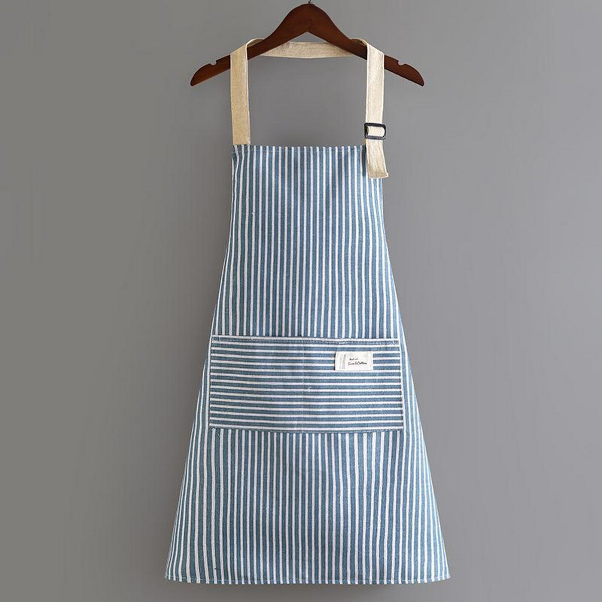 Fashionable Cotton and Linen Breathable Apron – Adjustable Straps with Front Pocket